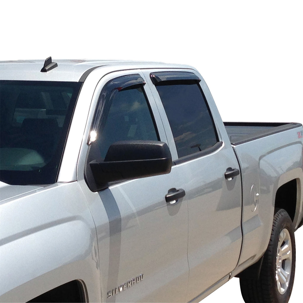 1418-SilvSierra-15001518-SilvSierra-25003500-Hd-Crew-Cab-Wind-Deflectors-Slim-Design-Smoke