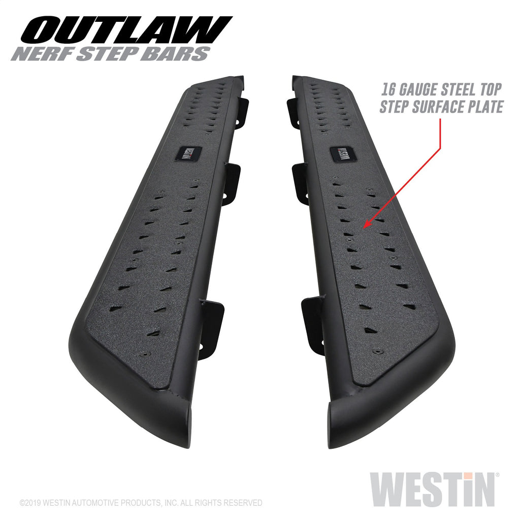 1419-SilvSierra-15001519-SilvSierra-25003500-Dbl-Cab-Textured-Black-Outlaw-Nerf-Step-Bars