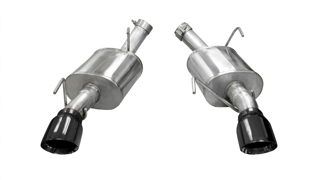 Corsa Performance 14314BLK 2.5in. Axle-Back Dual Rear Exit with Single 4.0in. Black PVD Pro-Series Tips for Select Ford Mustang