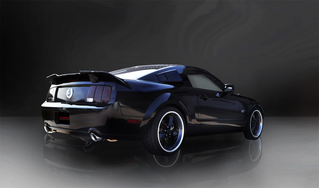 Corsa Performance 14314 2.5in. Axle-Back Dual Rear Exit with Single 4.0in. Polished Pro-Series Tips for Select Ford Mustang