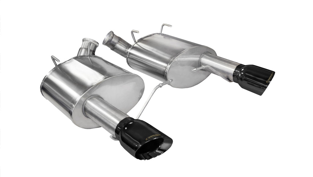Corsa Performance 14317BLK 3.0in. Axle-Back Dual Rear Exit with Single 4.0in. Black PVD Pro-Series Tips for Select Ford Mustang