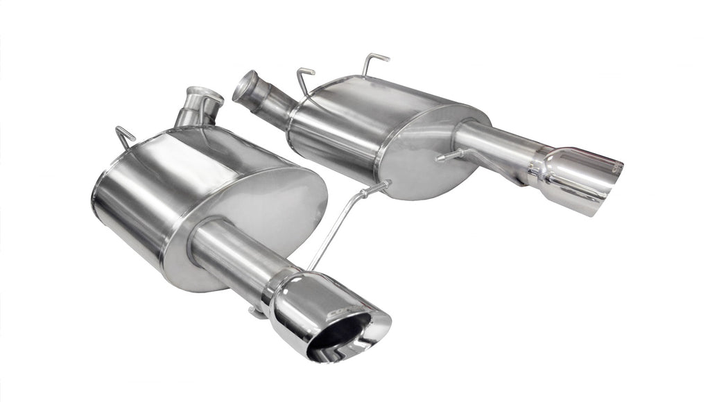 Corsa Performance 14317 3.0in. Axle-Back Dual Rear Exit with Single 4.0in. Polished Pro-Series Tips for Select Ford Mustang