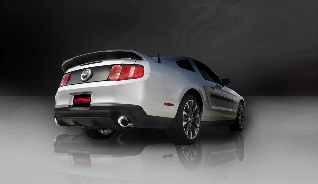 Corsa Performance 14317 3.0in. Axle-Back Dual Rear Exit with Single 4.0in. Polished Pro-Series Tips for Select Ford Mustang