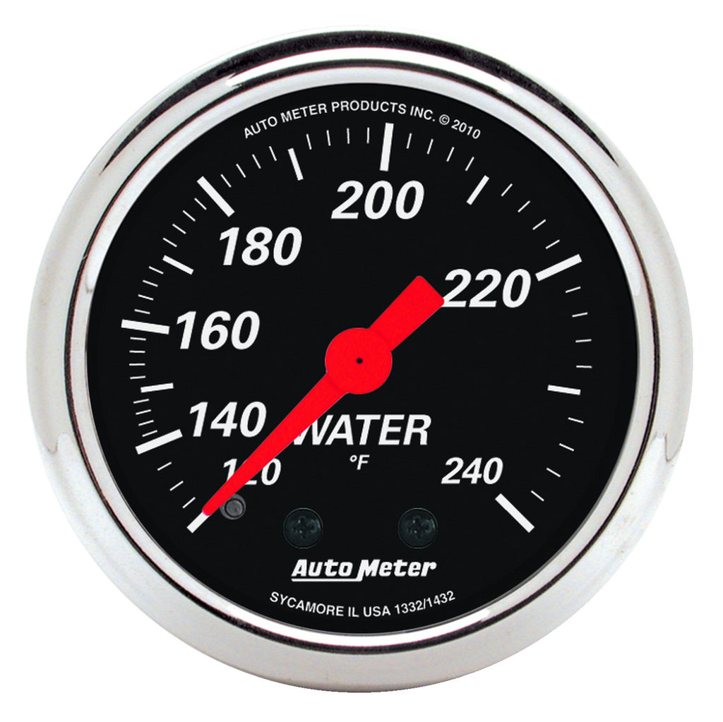 AutoMeter 1432 GAUGE, WATER TEMP, 2 1/16", 120-240?F, MECH, DESIGNER BLACK