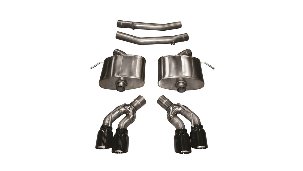 Corsa Performance 14358BLK 2.75in. Axle-Back Dual Rear Exit with Twin 4.0in. Black PVD Pro-Series Tips for Select Cadillac CTS