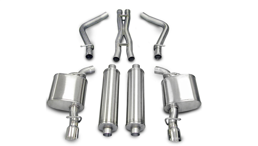 Corsa Performance 14439 2.5in. Cat-Back Dual Rear Exit with Single 3.5in. Polished Pro-Series Tips for Select Chrysler 300, Dodge Charger, Dodge Magnum