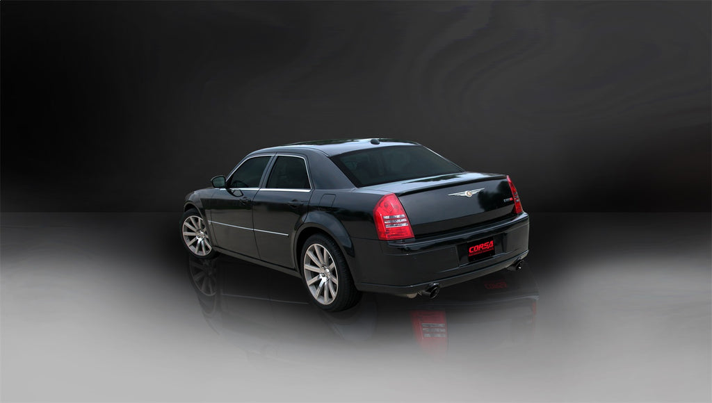Corsa Performance 14440BLK 2.75in. Cat-Back Dual Rear Exit with Single 4.0in. Black PVD Pro-Series Tips for Select Chrysler 300, Dodge Charger, Dodge Magnum