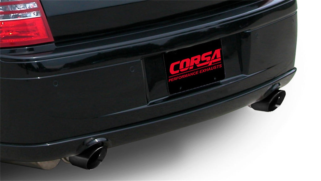 Corsa Performance 14440BLK 2.75in. Cat-Back Dual Rear Exit with Single 4.0in. Black PVD Pro-Series Tips for Select Chrysler 300, Dodge Charger, Dodge Magnum