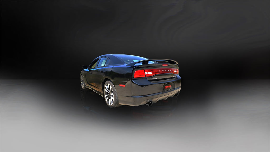 Corsa Performance 14464BLK 2.75in. Cat-Back Dual Rear Exit with Single 4.5in. Black PVD Pro-Series Tips for Select Chrysler 300, Dodge Charger