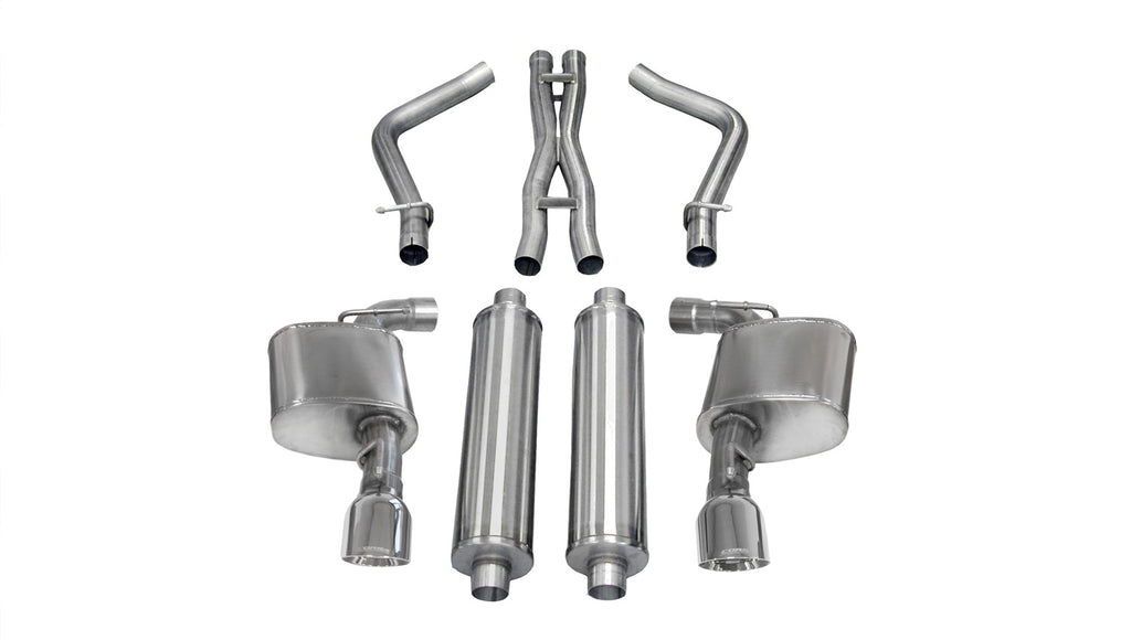 Corsa Performance 14464 2.75in. Cat-Back Dual Rear Exit with Single 4.5in. Polished Pro-Series Tips for Select Chrysler 300, Dodge Charger