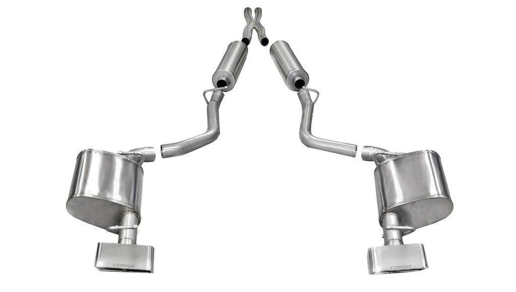 Corsa Performance 14529 2.5in. Cat-Back Dual Rear Exit with GTX2 Polished Tips for Select Dodge Challenger