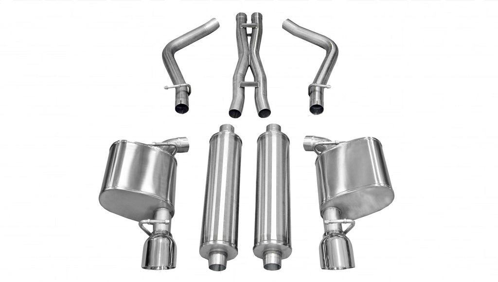 Corsa Performance 14537 2.5in. Cat-Back Dual Rear Exit with Single 4.5in. Polished Pro-Series Tips for Select Chrysler 300