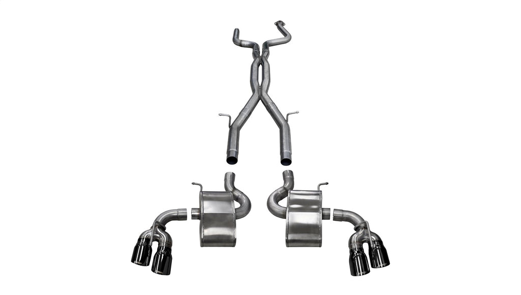 Corsa Performance 14770BLK 3.0in. Cat-Back Dual Rear Exit with Twin 4.0in. Black PVD Pro-Series Tips for Select Chevrolet Camaro