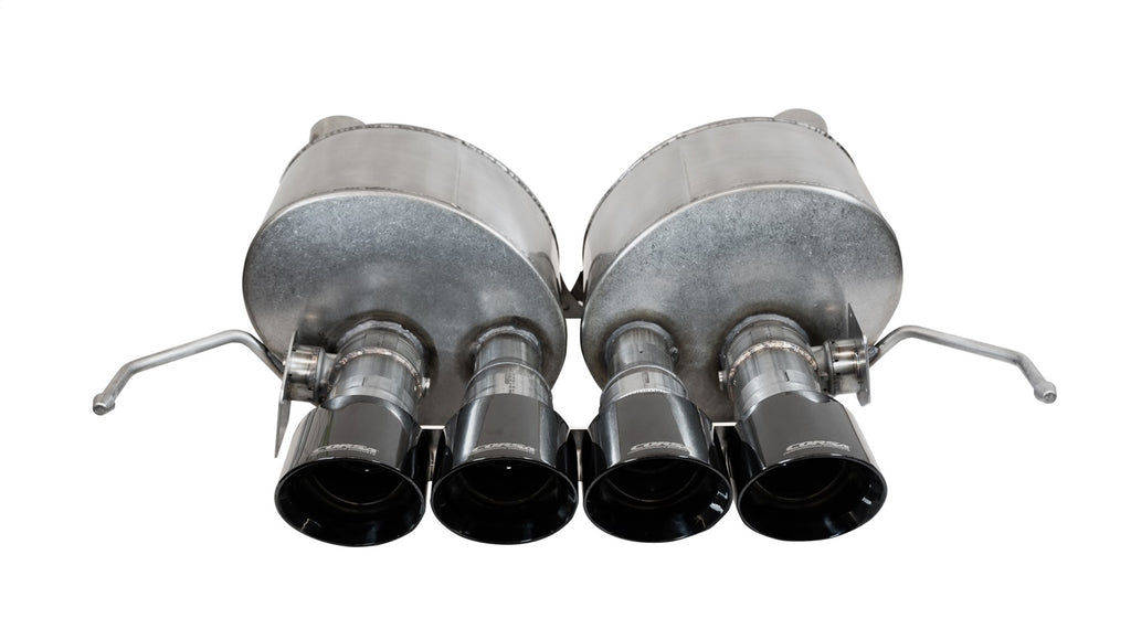 Corsa Performance 14776BLK 2.75in. Valve-Back w Dual Mode NPP; Dual Rear Exit with Quad 4.5in. Polished Pro for Select Chevrolet Corvette