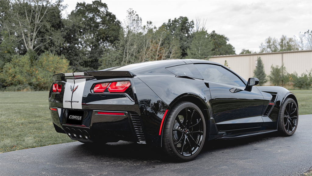 Corsa Performance 14777BLK 2.75in. Axle-Back w Dual Mode NPP; Dual Rear Exit with Quad 4.5in. Polished Pro- for Select Chevrolet Corvette