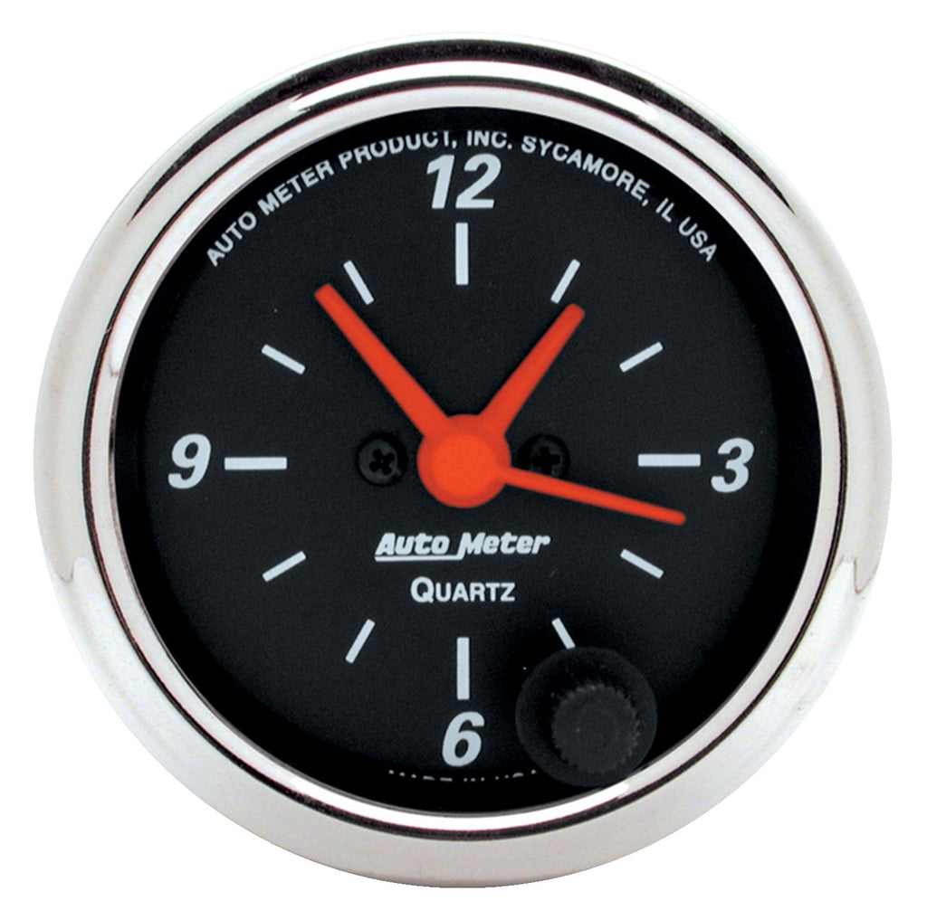 AutoMeter 1484 GAUGE, CLOCK, 2 1/16", 12HR, ANALOG, DESIGNER BLACK