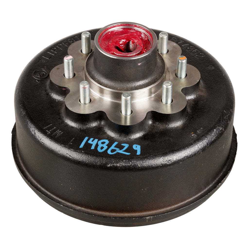CURT 148629 12-1/4" Standard Threaded Grease Brake Hub Assembly with Installed Bearing Kit