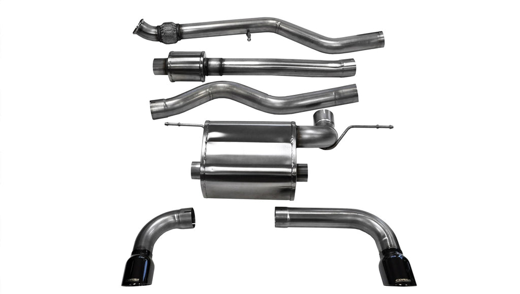 Corsa Performance 14937BLK 3.0in. Cat-Back Dual Rear Exit with Single 3.5in. Black PVD Pro-Series Tips for Select BMW 335i