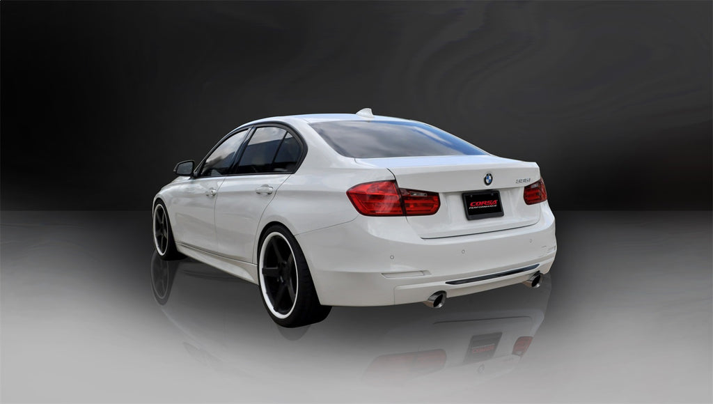 Corsa Performance 14937 3.0in. Cat-Back Dual Rear Exit with Single 3.5in. Polished Pro-Series Tips for Select BMW 335i