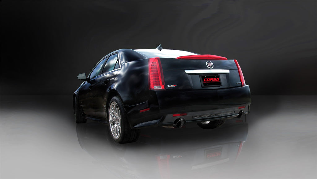 Corsa Performance 14940BLK 2.5in. Axle-Back Dual Rear Exit with Single 4.0in. Black PVD Pro-Series Tips for Select Cadillac CTS