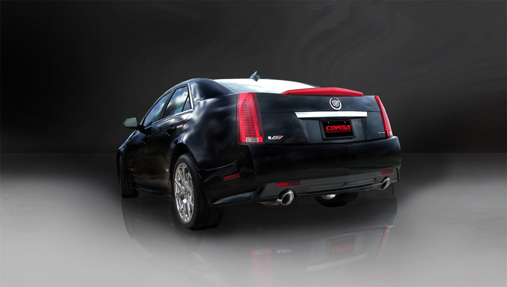 Corsa Performance 14940 2.5in. Axle-Back Dual Rear Exit with Single 4.0in. Polished Pro-Series Tips for Select Cadillac CTS