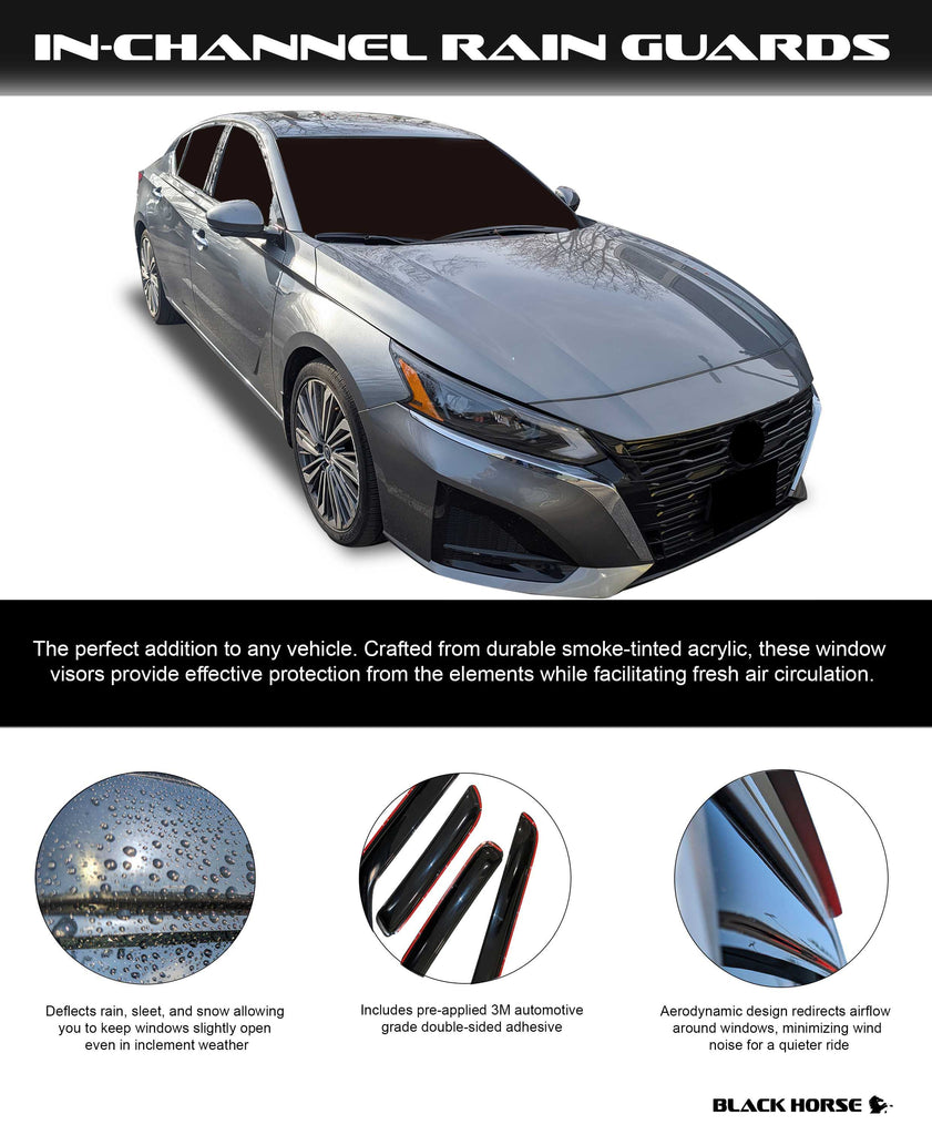 Black Horse Off Road 1494205IN Rain Guards for Select Nissan Altima