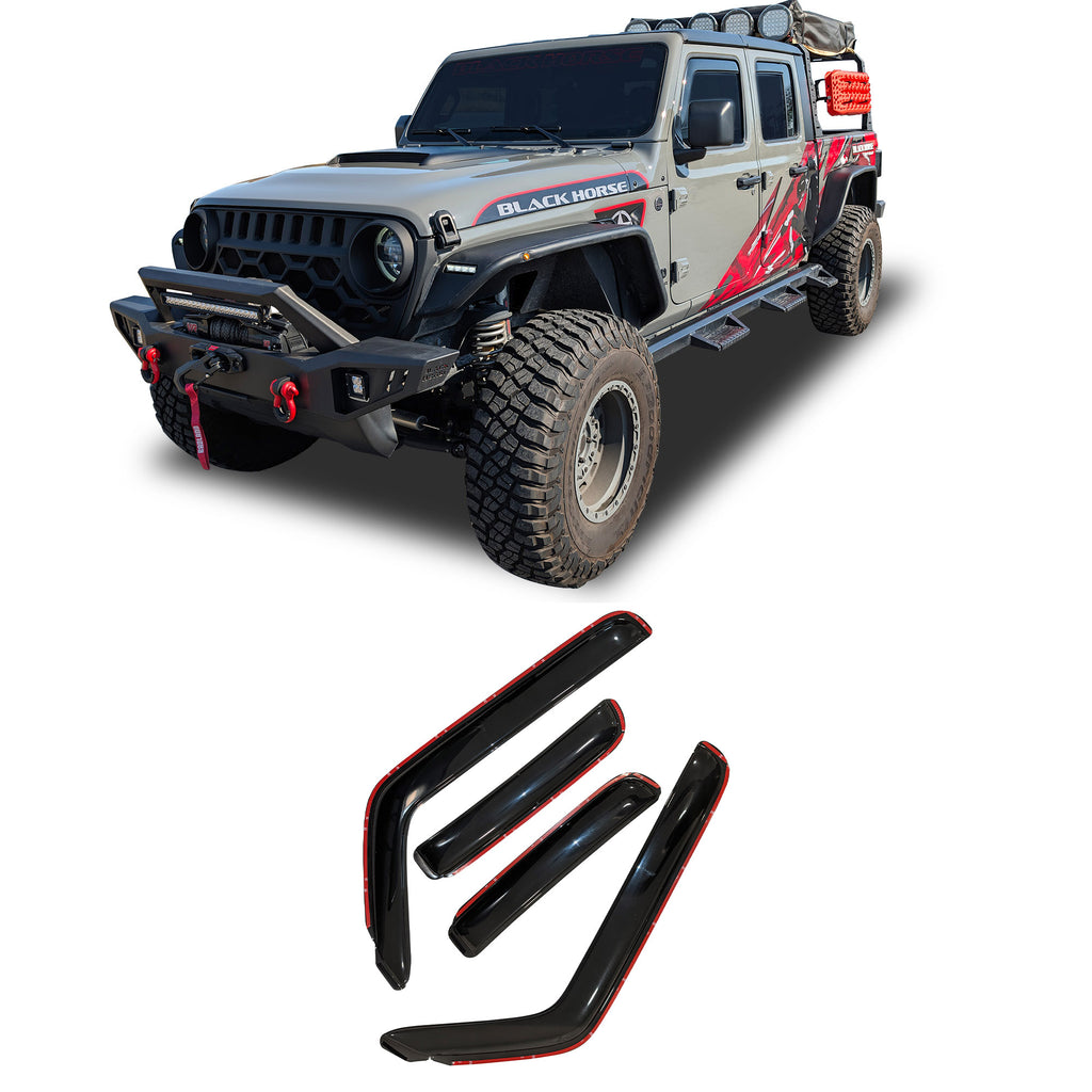 Black Horse Off Road 1494811IN Rain Guards for Select Jeep Wrangler