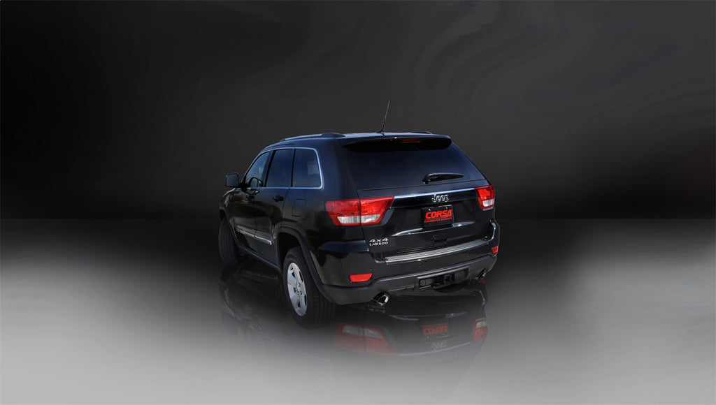 Corsa Performance 14980BLK 2.5in. Cat-Back Dual Rear Exit with Single 4.5in. Black PVD Pro-Series Tips for Select Jeep Grand Cherokee