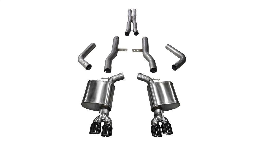 Corsa Performance 14989BLK 2.75in. Cat-Back Dual Rear Exit with Twin 3.5in. Black PVD Pro-Series Tips for Select Dodge Challenger