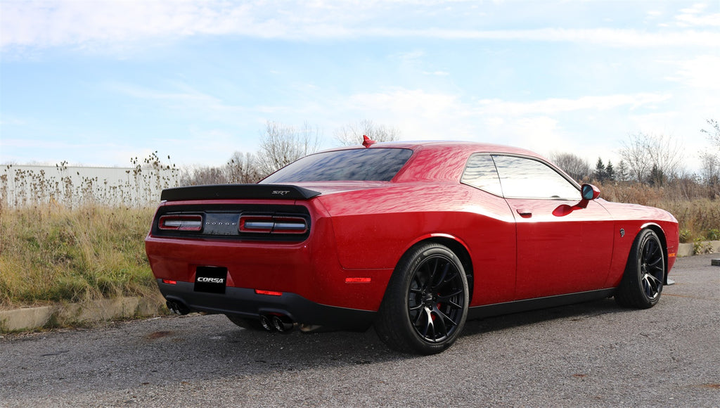 Corsa Performance 14989BLK 2.75in. Cat-Back Dual Rear Exit with Twin 3.5in. Black PVD Pro-Series Tips for Select Dodge Challenger