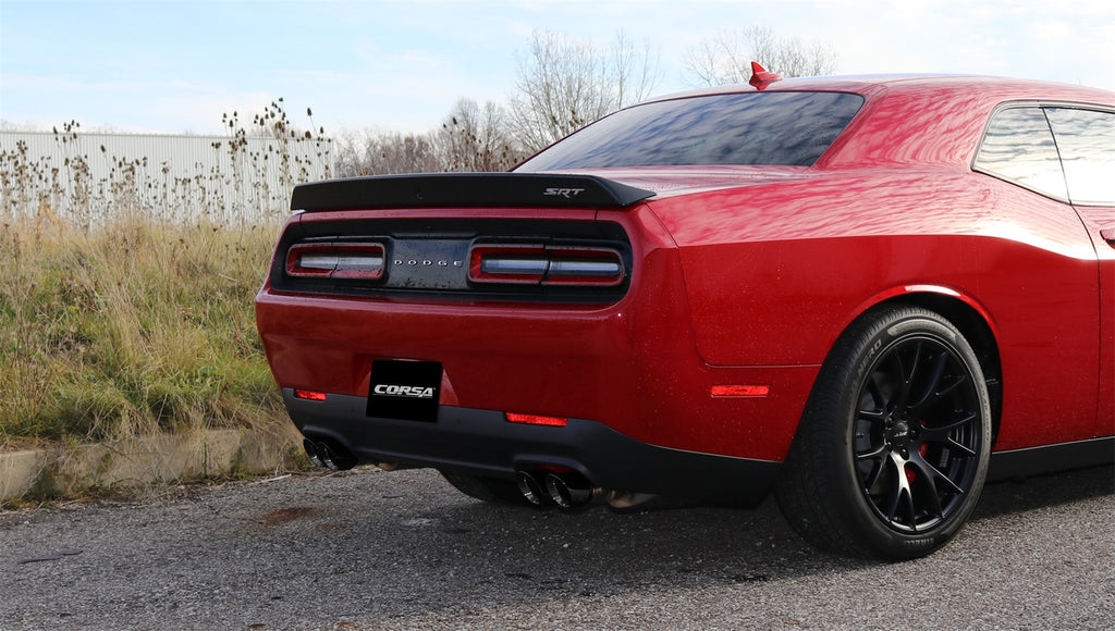 Corsa Performance 14989BLK 2.75in. Cat-Back Dual Rear Exit with Twin 3.5in. Black PVD Pro-Series Tips for Select Dodge Challenger