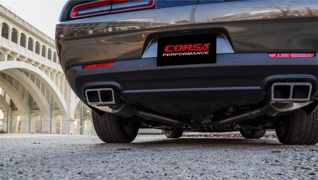 Corsa Performance 14994 2.75in. Cat-Back Dual Rear Exit with GTX2 Polished Tips for Select Dodge Challenger