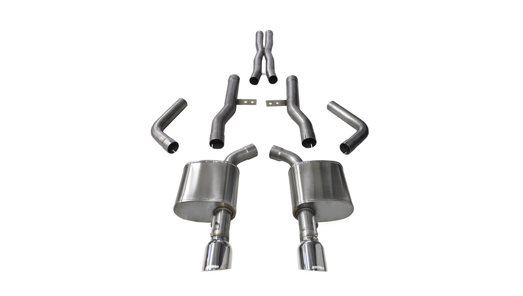 Corsa Performance 14996 2.75in. Cat-Back Dual Rear Exit with Single 4.5in. Polished Pro-Series Tips for Select Dodge Charger