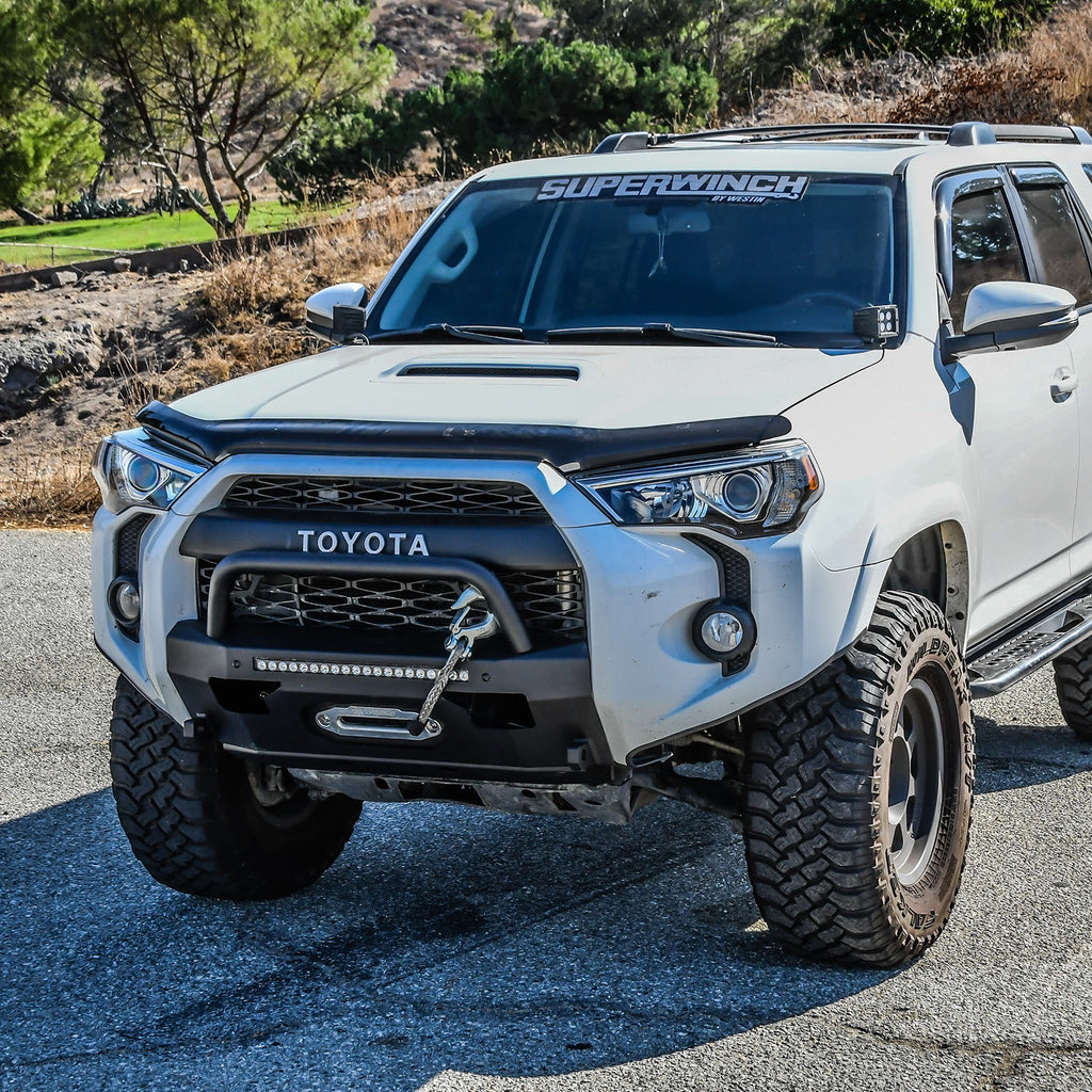 14C-4Runner-Proseries-Front-Bumper-WRound-Bull-Bar-Textured-Black
