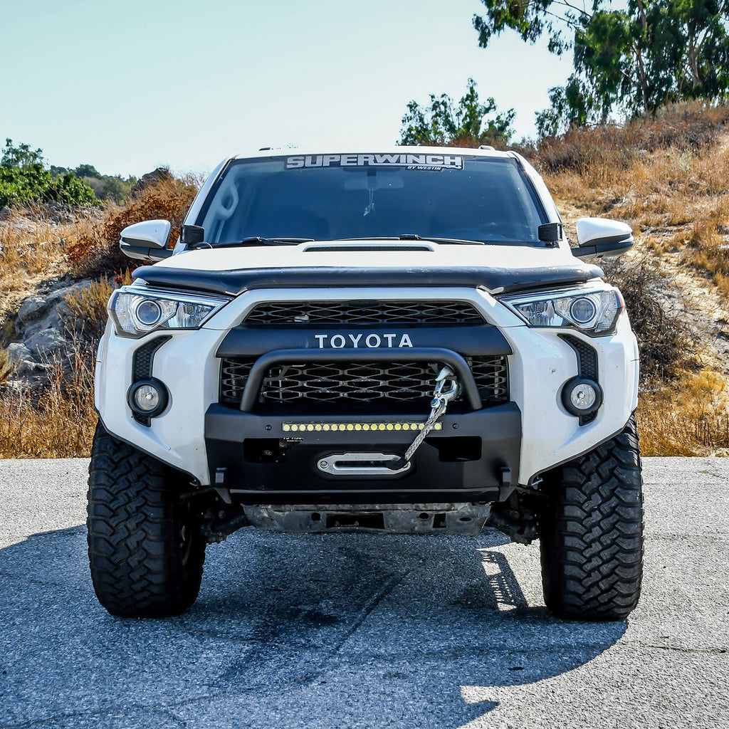 14C-4Runner-Proseries-Front-Bumper-WRound-Bull-Bar-Textured-Black