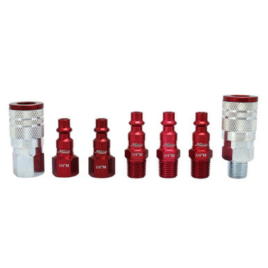 Milton S-307MKIT Colorfit® Coupler & Plug Kit - (M-Style, Red) - 1/4" NPT, (7-Piece)