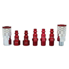 Load image into Gallery viewer, Milton S-307MKIT Colorfit® Coupler &amp; Plug Kit - (M-Style, Red) - 1/4" NPT, (7-Piece)