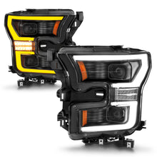 Load image into Gallery viewer, 15-17-Ford-F-150-Led-Projector-Headlights---W-Light-Bar-Switchback-Black-Housing