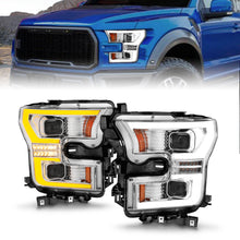 Load image into Gallery viewer, 15-17-Ford-F-150-Led-Projector-Headlights---W-Light-Bar-Switchback-Chrome-Housing