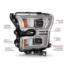 Load image into Gallery viewer, 15-17-Ford-F-150-Led-Projector-Headlights---W-Light-Bar-Switchback-Chrome-Housing