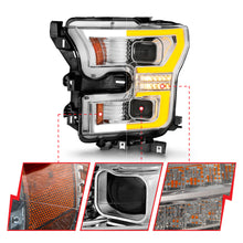 Load image into Gallery viewer, 15-17-Ford-F-150-Led-Projector-Headlights---W-Light-Bar-Switchback-Chrome-Housing