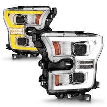 Load image into Gallery viewer, 15-17-Ford-F-150-Led-Projector-Headlights---W-Light-Bar-Switchback-Chrome-Housing