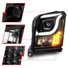 Load image into Gallery viewer, 15-17-Gmc-YukonYukon-Xl-Projector-Headlights-Black-HousingClear-Lens-(W-Light-Bars)