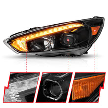 Load image into Gallery viewer, 15-18-Ford-Focus-Projector-Headlights---W-Light-Bar-Switchback-Black-Housing