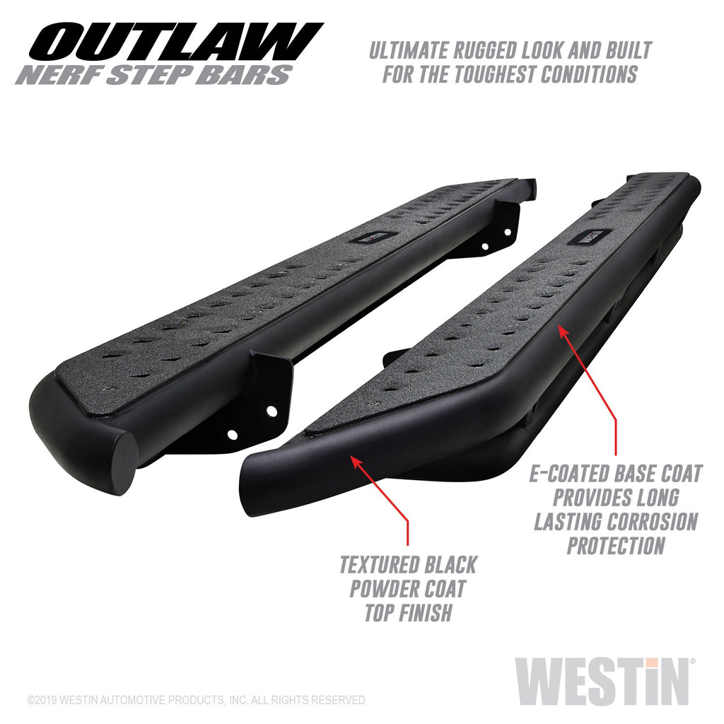 15-20-Ford-F-150-Supercab--17-20-F-250350-Supercab-Outlaw-Nerf-Step-Bars---Textured-Black