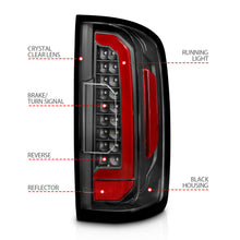 Load image into Gallery viewer, 15-21-Chevrolet-Colorado-Full-Led-Tail-Lights-W-Red-Lightbar-Black-Housing-Clear-Lens
