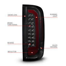 Load image into Gallery viewer, 15-21-Chevrolet-Colorado-Full-Led-Tail-Lights-W-Red-Lightbar-Black-Housing-Smoke-Lens