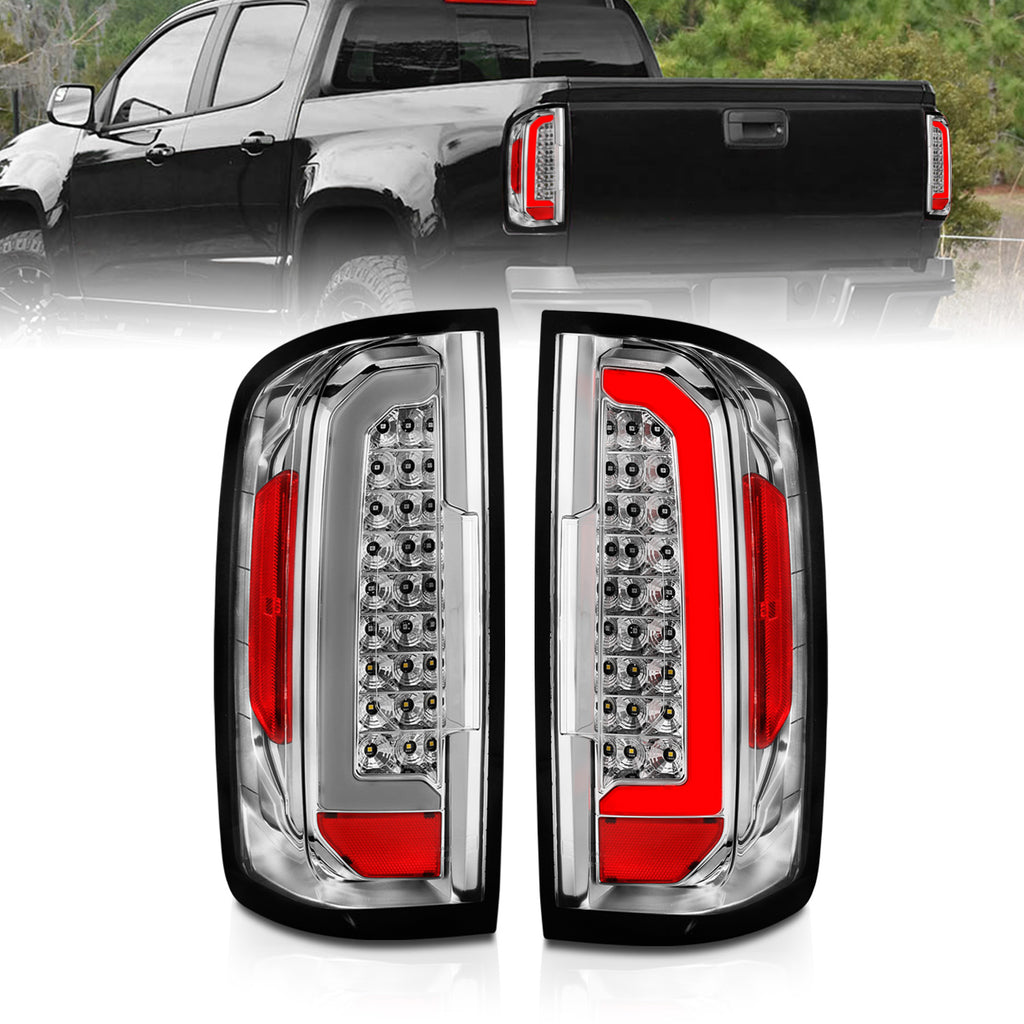15-21-Chevy-Colorado-Led-Taillights-W-Light-Bar-Chrome-Housing-Clear-Lens