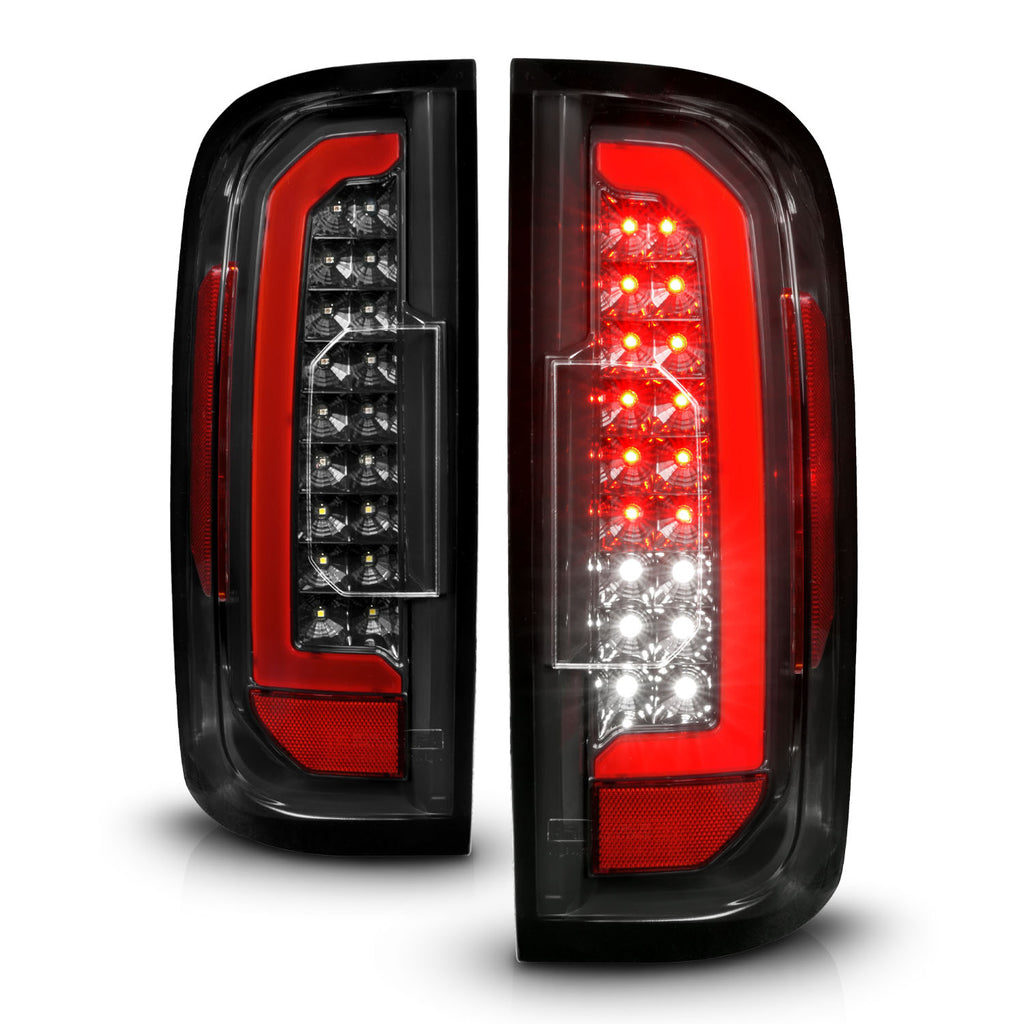 15-21-Gmc-Canyon-Full-Led-Taillights-W-Red-Lightbar-Black-HousingClear-Lens