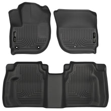 Load image into Gallery viewer, 15-Honda-Fit-Weatherbeater-Black-Front-And-Second-Seat-Floor-Liners